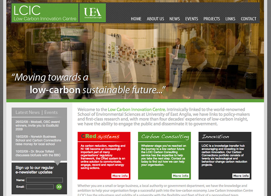 Low Carbon Innovation Centre Website