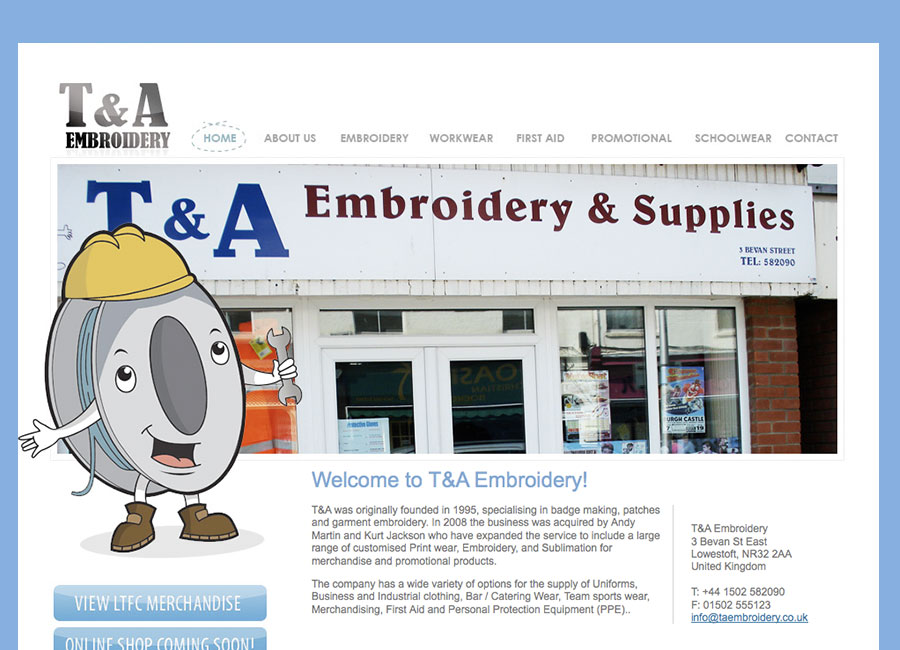 T & A Embroidery Website